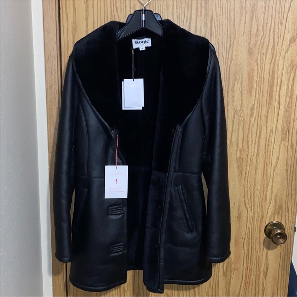 Rouje Black Leather Jacket Salome - Picture 2 of 6